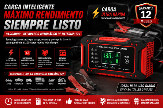 CARGADOR REPARADOR AUTOMATICO DE BATERIAS