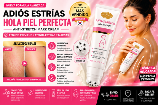 Crema Antiestrías Con Masajeador Roller